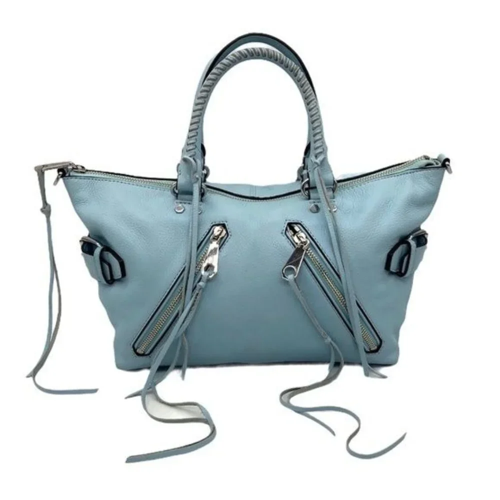 Rebecca Minkoff Powder Blue Moto Satchel Tote